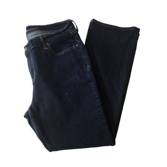 Old Navy Dark Denim Curvy Mid-Rise Straight always Jeans Size 14 Petite - Picture 1 of 9